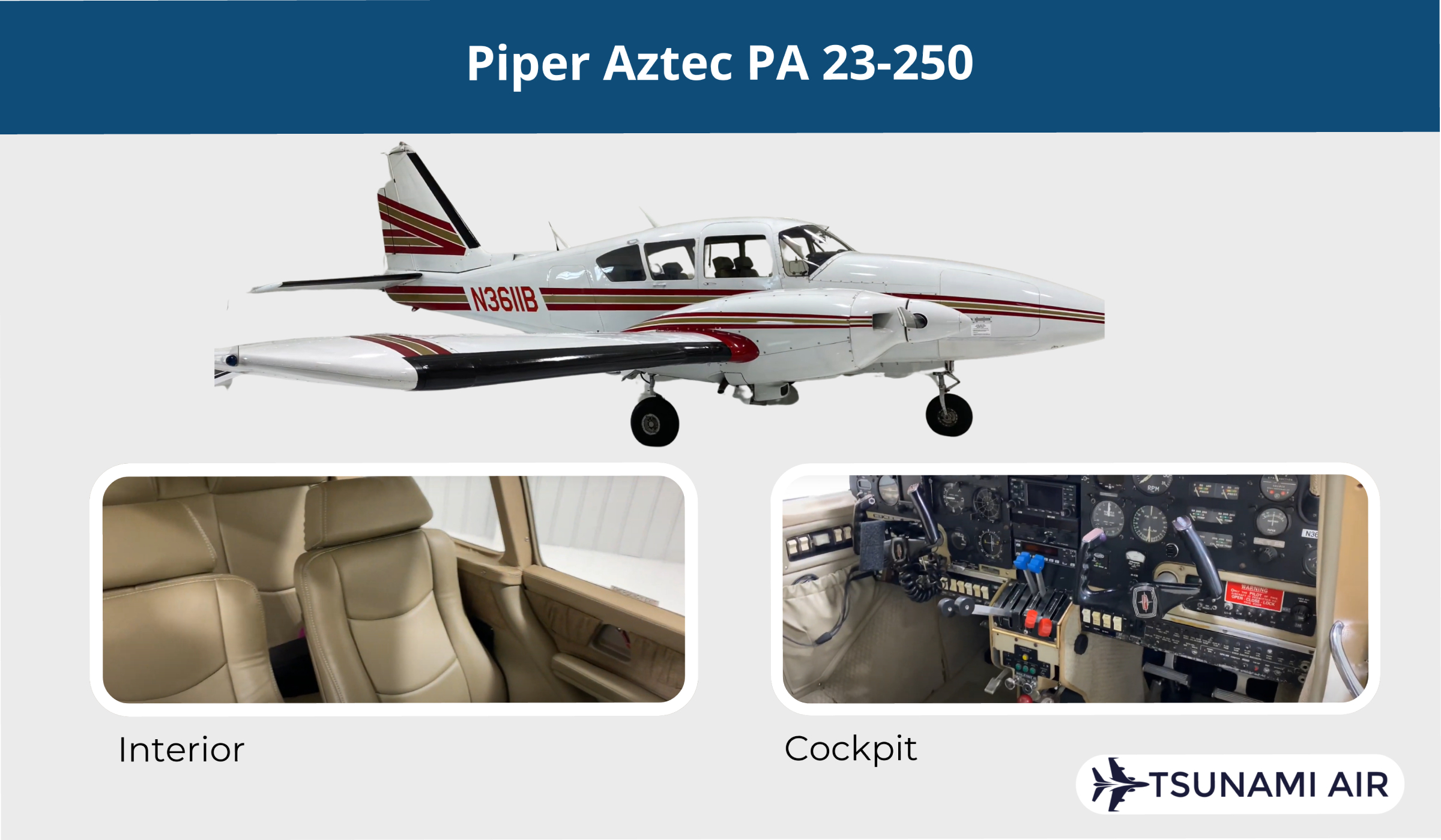 Piper Aztec PA-23-250 Interior