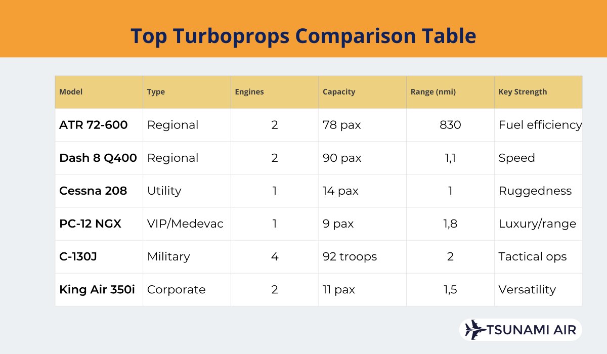 different turboprops